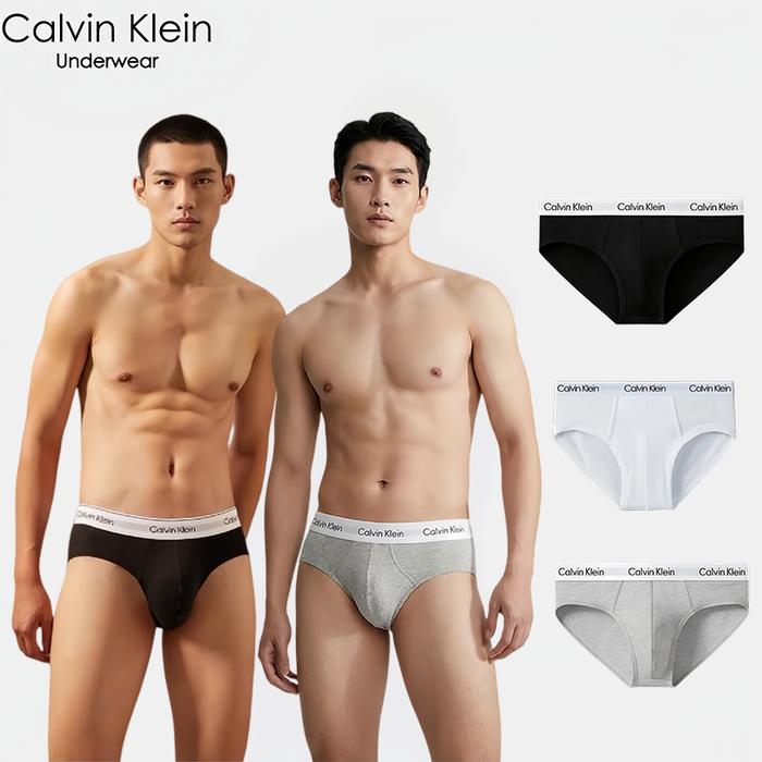 Calvin Klein Men's Cotton Briefs - Breathable Comfortable Underwear 3-Pack Gift Set
