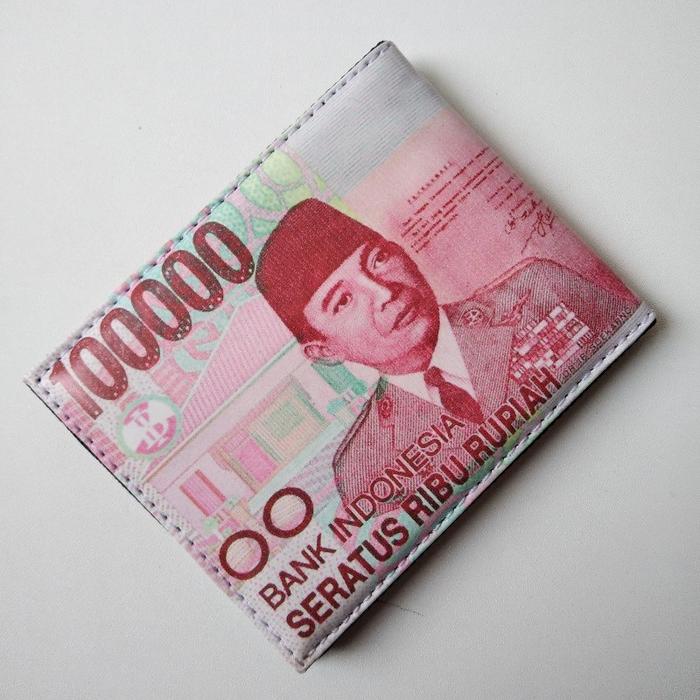4.4 Gratis Ongkir Setiap Hari!! Dompet Pria Gambar Uang GU100 Dompet Duit Mainan Bahan Kulit Sinteti