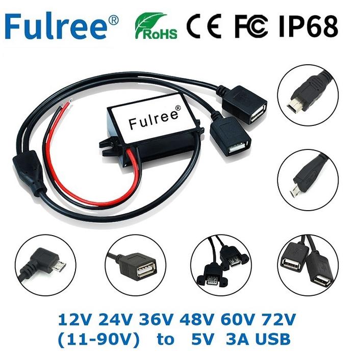 Mini Micro Female USB 24V 36V 48V 60V 72V Buck to 5V DC DC Step Down