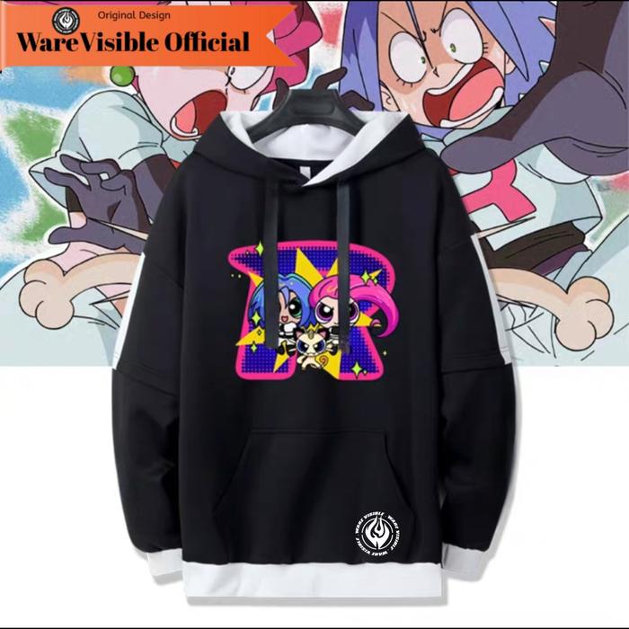 WareVisible Jaket Hoodie Mix TEAM ROCKET Oversize Gaya Korea Pria Wanita Premium Fleece ORIGINAL Nya
