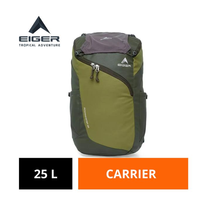 [BISA COD] Tas Gunung Pria Eiger Original 25 L Olive Polyester Rockmaster 25 Carrier Outdoor