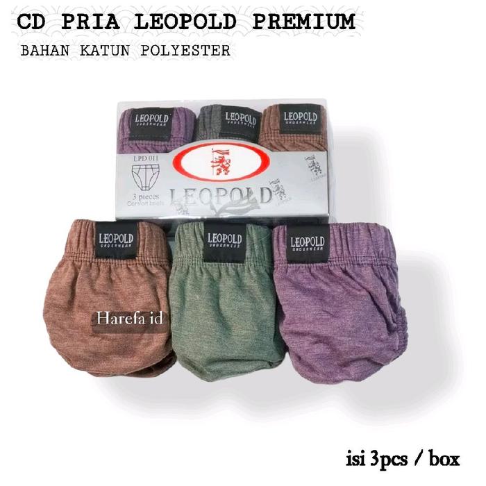 isi 3pcs - cd pria LEOPOLD - cd Cowok LEOPOLD - cd laki-laki dewasa LEOPOLD BAHAN KATUN PREMIUM -