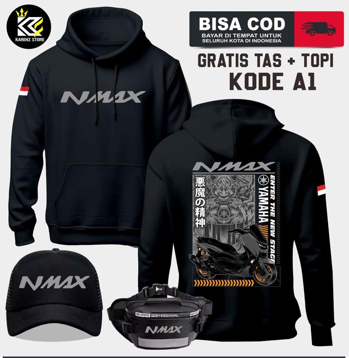 Hoodie Nmax Jaket Nmax Terbaru Plus Topi Dan Tas Sweater Nmax Original Keren