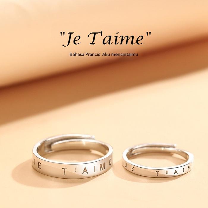Cincin Couple "Je T'aime" - Janji Cinta dalam Bahasa Prancis yang Abadi-J626