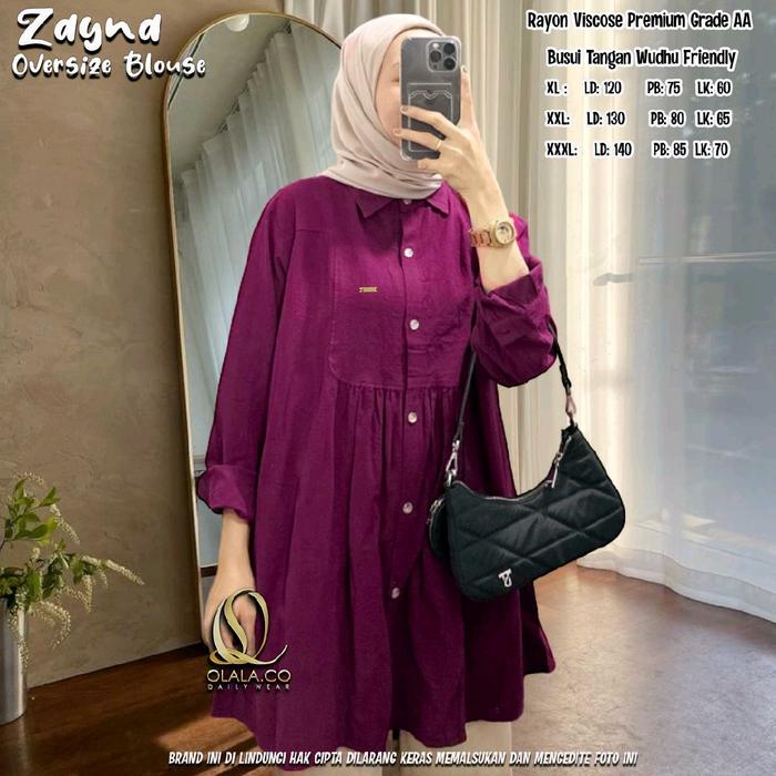 Magenta tua Willan Atasan Blouse Oversize / JUMBO katun rayon viscose adem Ld 120-150 Kemeja Polos k