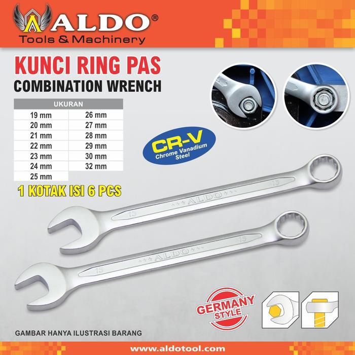 KUNCI RING PAS GERMANY STYLE / COMBINATION WRENCH 19 MM - 32 MM ALDO