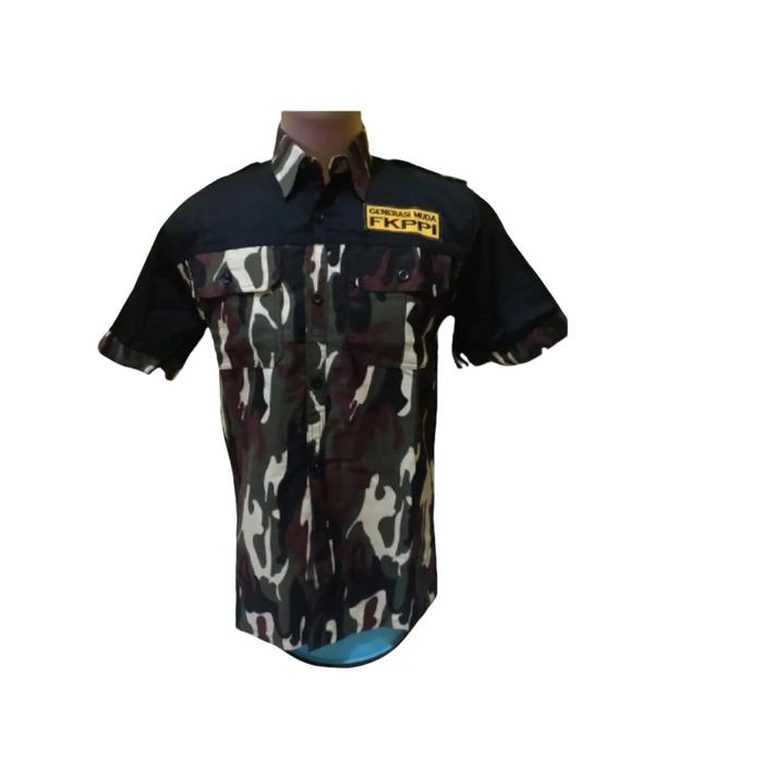 Kemeja Kombinasi GM fkppi Lengan Pendek Baju Atasan Pria Variasi Motif