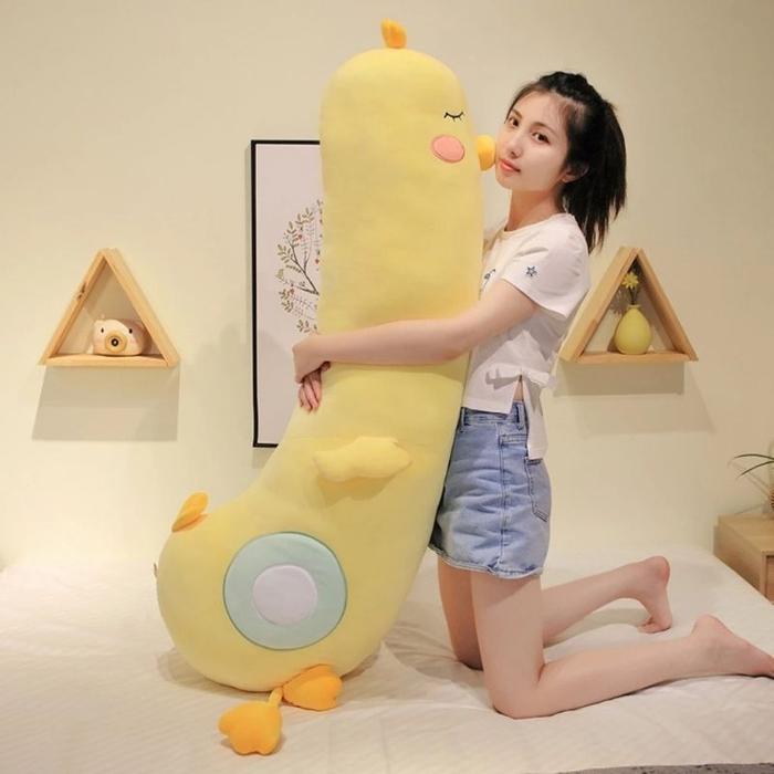 Boneka bantal guling ayam ukuran jumbo 100cm bahan yelvo lembut halus