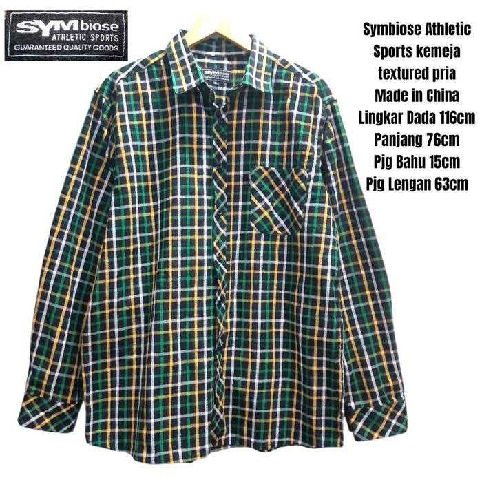 Symbiose Athletic Sports kemeja textured pria