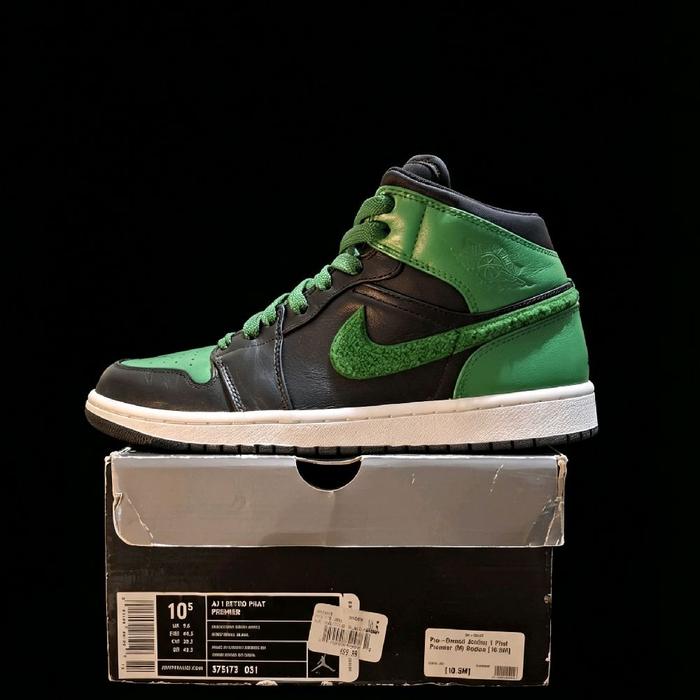 AIR JORDAN 1 RETRO PHAT PREMIER GREEN 2009 SIZE 44.5 ORIGINAL AUTHENTIC PADS