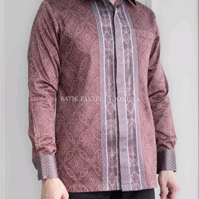 Kemeja Songket Pria Kemeja Tenun Baron Pria Songket Palembang Exclusive Lengan Pendek/Panjang 001 Fo