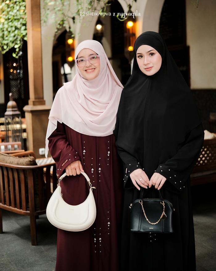 Sheika Hijab X Najwaqila - Khiban Aqila (Jilbab Khimar French Instan Anti UV Nonpad Jumbo Syari Tanp