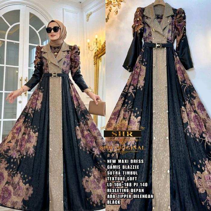 ORI BY SHR!!READY!!NEWW!!GAMIS BLAZER BUNGA ORI SHR