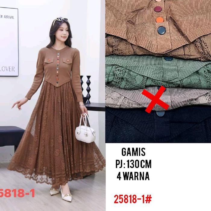 gamis rajut impor mewah bagus