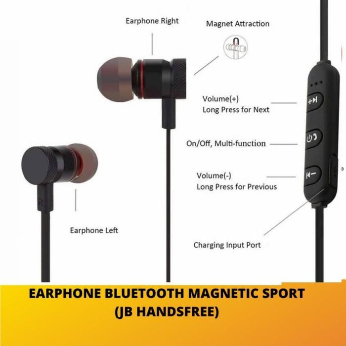 Handsfree Bluetooth 4.2 / Earphone JB Magnetic Sport