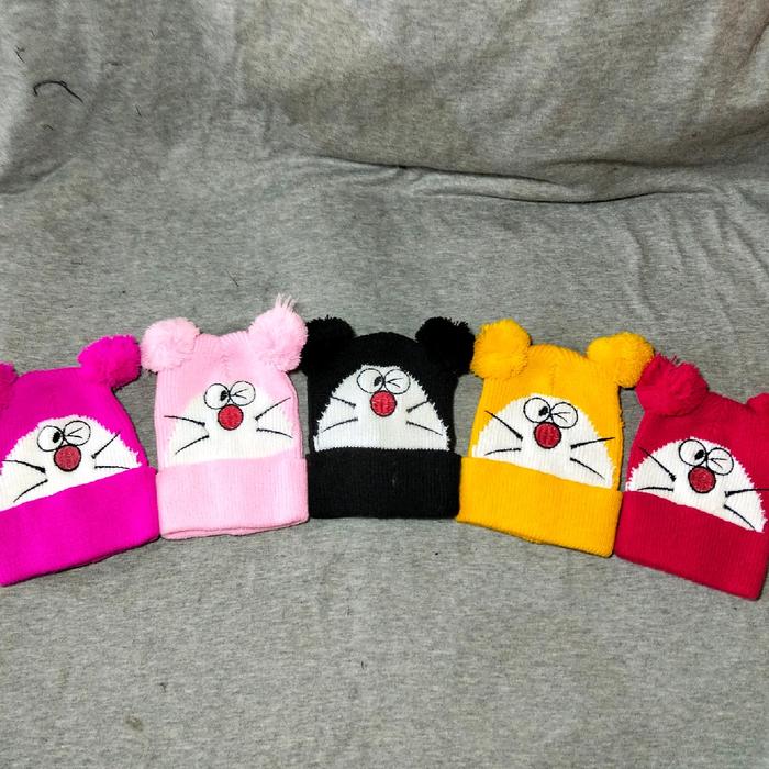 kupluk bayi karakter doraemon free bordir nama-topi bayi kupluk bayi rajut Anak-Anak Kucing Perempua