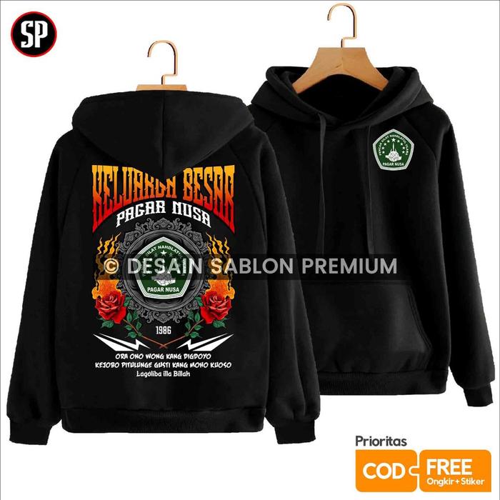Hoodie Pagar Nusa 1986 Terbaru - Exlusive Model Jepang Kaos Kelrga Besar Trisula Pagar Nusa Raja Due
