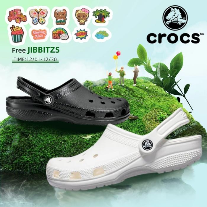 Crocs Original Unisex Classic Clog Crocs Sandal Crocs Pria dan Wanita Sepatu datar, sepatu pantai PR