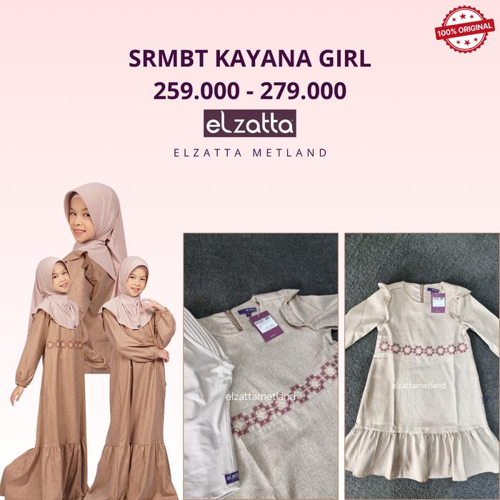 gamis anak perempuan Elzatta sarimbit kayana bahan katun free hijab