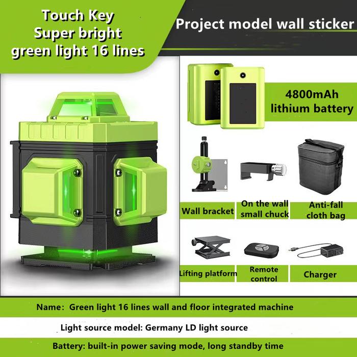 Laser Level 12/16 Lines 4D Green Line Self Leveling 360 Horizontal