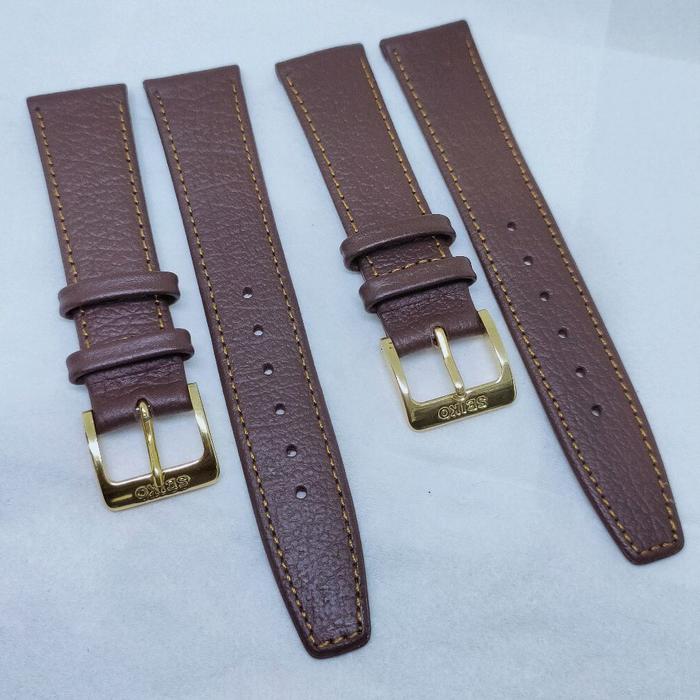 Seiko strap leatherstrap buckle watch 19mm 18mm strap kulit asli jam tangan antik genuine leather vi