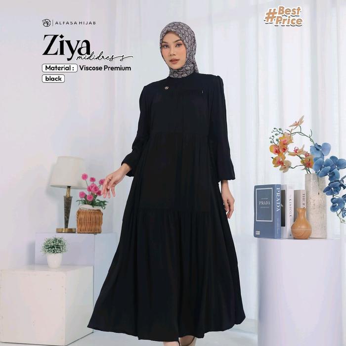 ZIYA MIDI DRESS ORI ALFASA DAILY Midi Soft Viscose Lembut