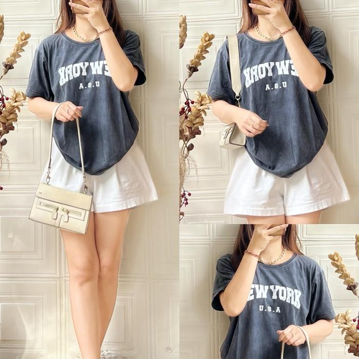 KAOS STONE WASH WANITA KAOS KEKINIAN