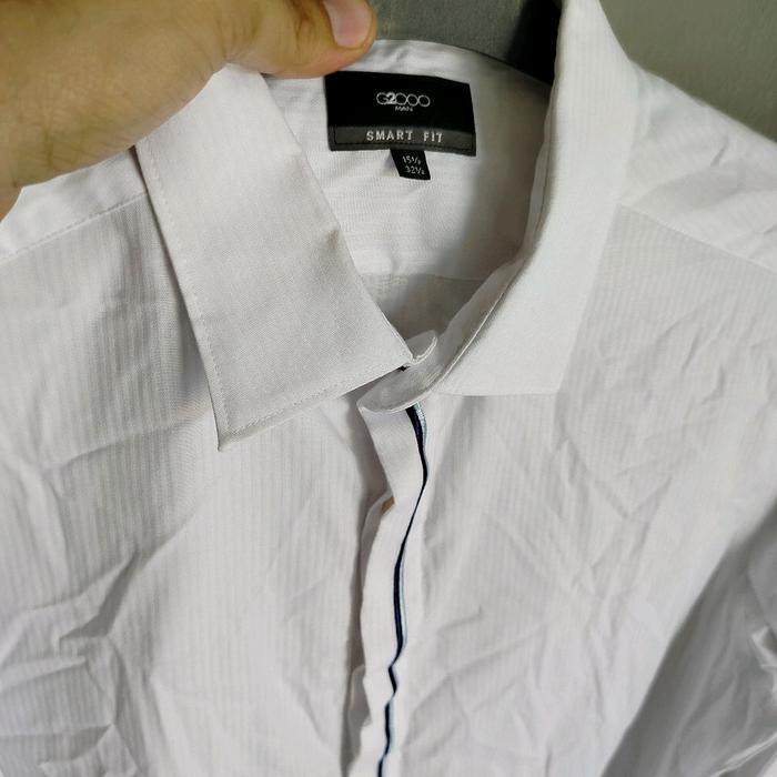 kemeja pria SIZE M Stretch putih g2000