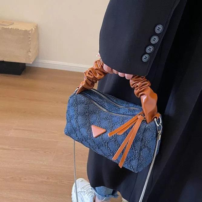 Tas Selempang Wanita Jeans Terbaru Tali Rantai Mini Sling Bag  H003