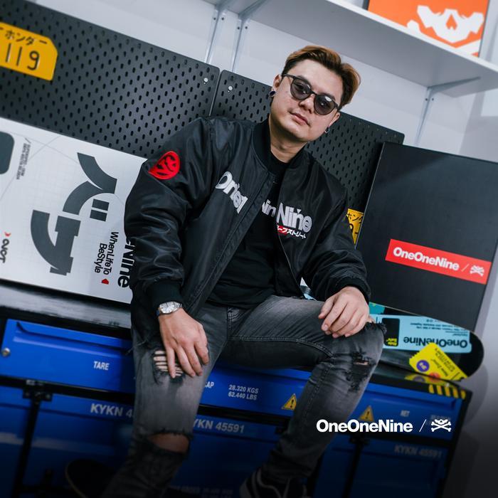 Gajian Sale Oneonenine Ksr Jaket Varsity Cosmo Black - Jaket Motor Sport Parasut Bordir Terlaris