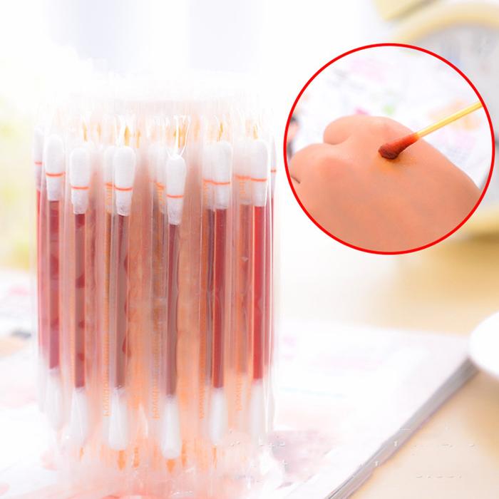 50pcs Disposable Medical Iodine Cotton Stick Iodine