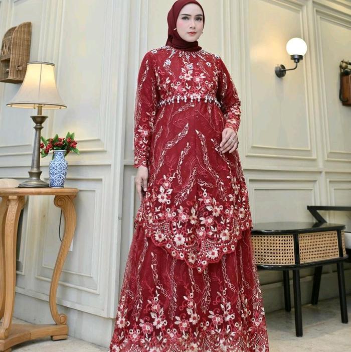 Gamis Runcing payet mewah kondangan terbaru - Gamis kondangan - Gamis