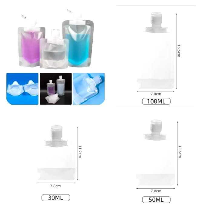 AB125 TRAVEL POUCH REFILL SERBAGUNA REUSABLE POUCH BAG REFILL POUCH SHOWER GELL FLIPTOP TRAVEL POUC