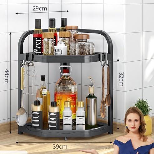 Rak Dapur Rak Siku Bumbu Dapur Rak Botol Kecap Rak Bulat Rak Stainless Steel super kokoh Rak Dapur E