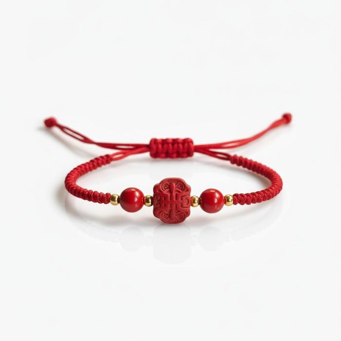 Gelang Tiga Keberuntungan Fu Lu Shou Cinnabar Asli | Gelang Feng Shui untuk Hoki, Rezeki & Umur Panj