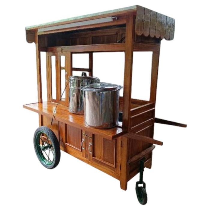 gerobak mie ayam bakso roda tiga model booth dan dua dandang