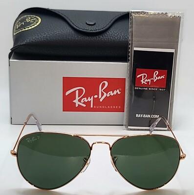 Kacamata Rayban Aviator RB3025 001/58 58 Gold Lens Green Original