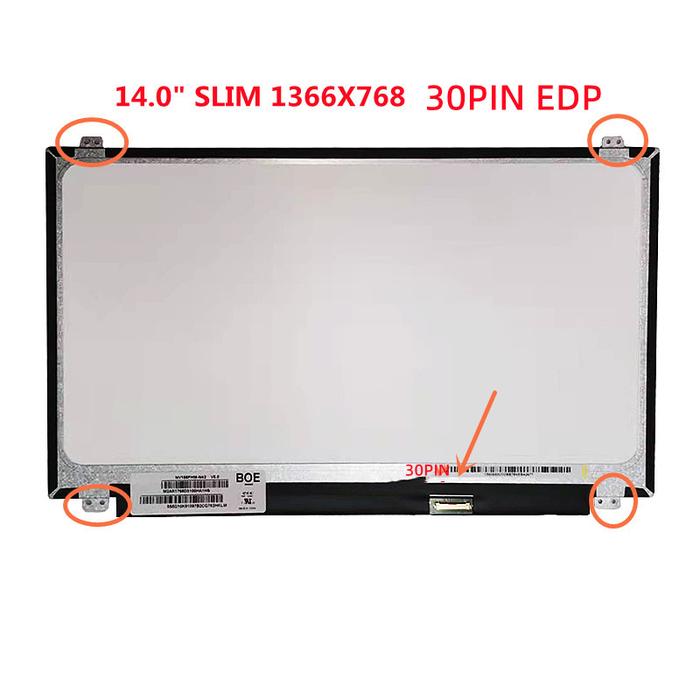 14.0 Kertas 30Pin Slim Layar Lcd NT140WHM-N41 N140BGE-EA3 N140BGA-EB3