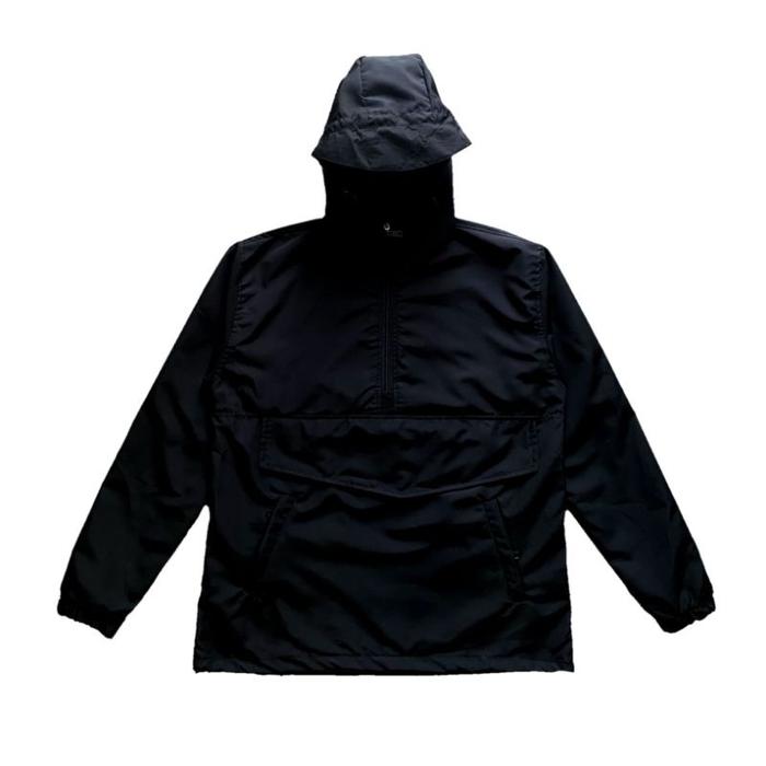 Jacket Cagoule Gropcore Polos Hitam /Jacket Cagoule Polos Waterproof Pria/Wanita COD Hiking Outdoor 