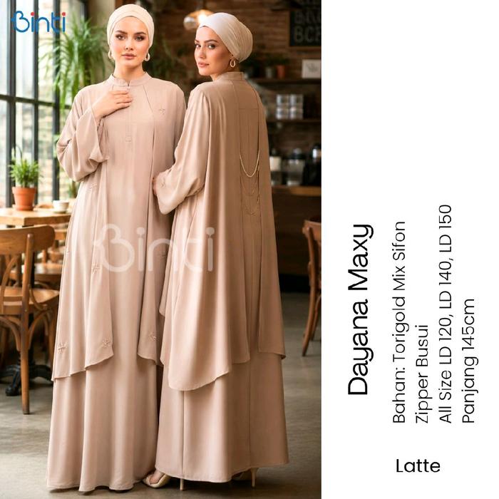 DAYANA#1 DRESS JUMBO LD 120 LD 140 150 BAHAN TORYGOLD MIX SIFON BY BINTI BAJU JUMBO TERBARU GAMIS BI