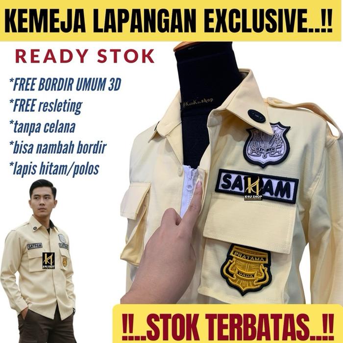 K4U SHOP Kemeja Lapangan Terbaru Kualitas Exclusive - Panjang Pria Kerja Formal