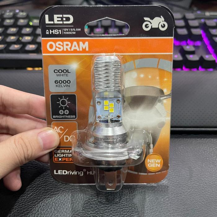 BOHLAM LAMPU DEPAN OSRAM LED HS1 H4 VIXION BYSON R15 7285CW AC DC PNP