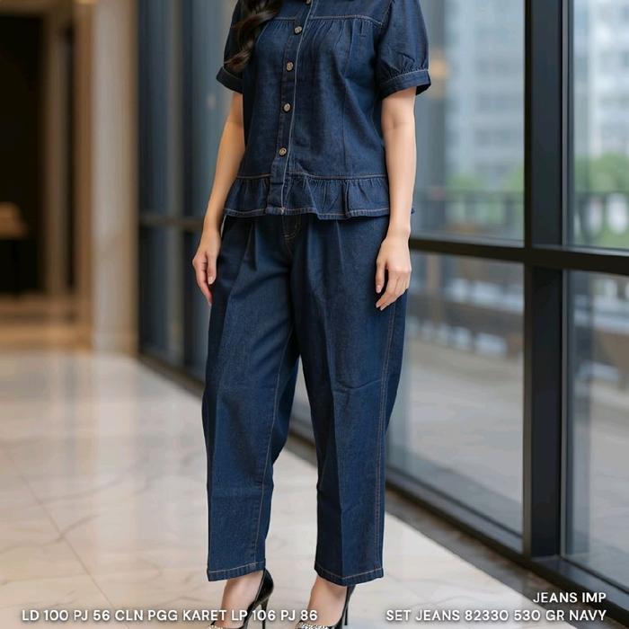 Jeans Imp SET JEANS 82330 LD 100 RJ 56 CLN PGG KARET LP 106 PJ 86 530 GR NAVY