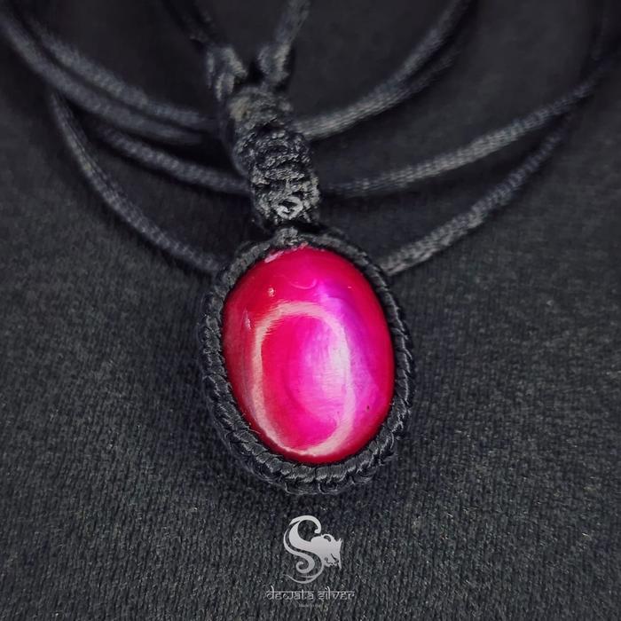 KALUNG PRIA WANITA BATU KERANG MERAH DELIMA ORIGINAL by DEWATA SILVER BALI AURA