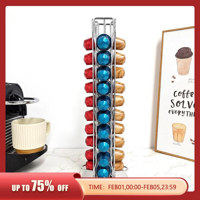 Tempat Pod Kapsul Nespresso 40PCS rak pajangan kapsul kopi sepuhan