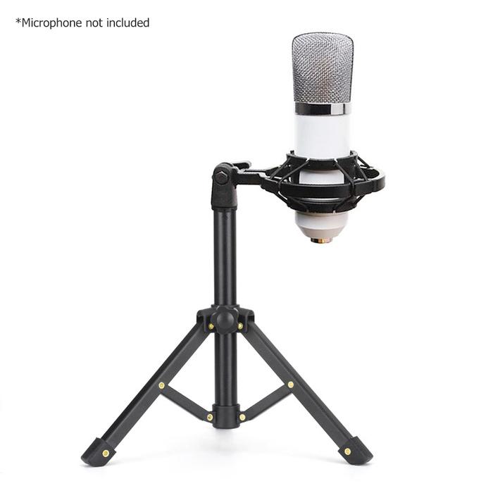 muslady Tabletop Microphone Tripod Stand Desktop Mic Stand Metal Mic