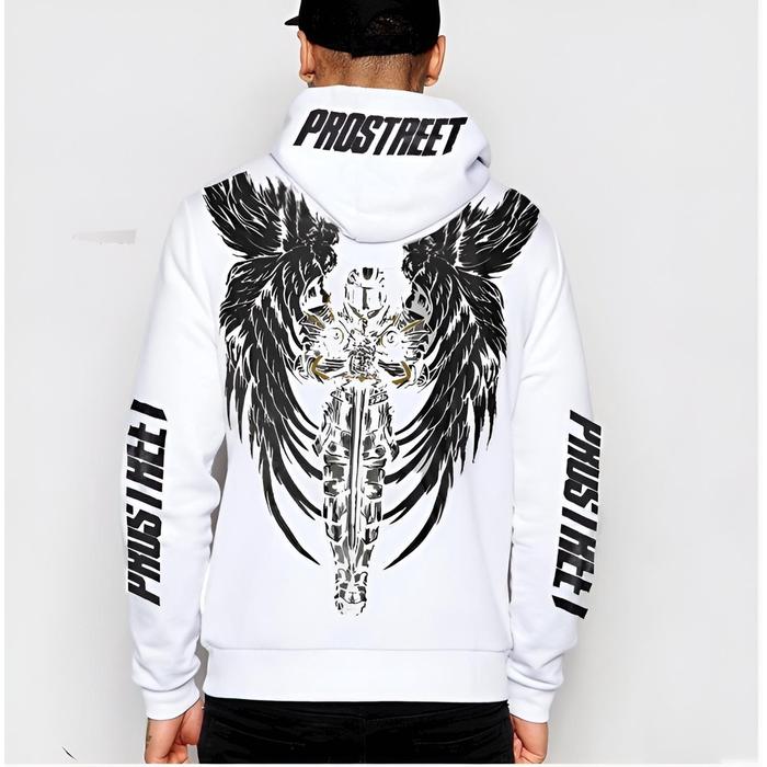 Jaket Hoodie Prostreet Guardian Rider Putih Sweater Prostreet The Dark Guardian Termurah Size M - XX