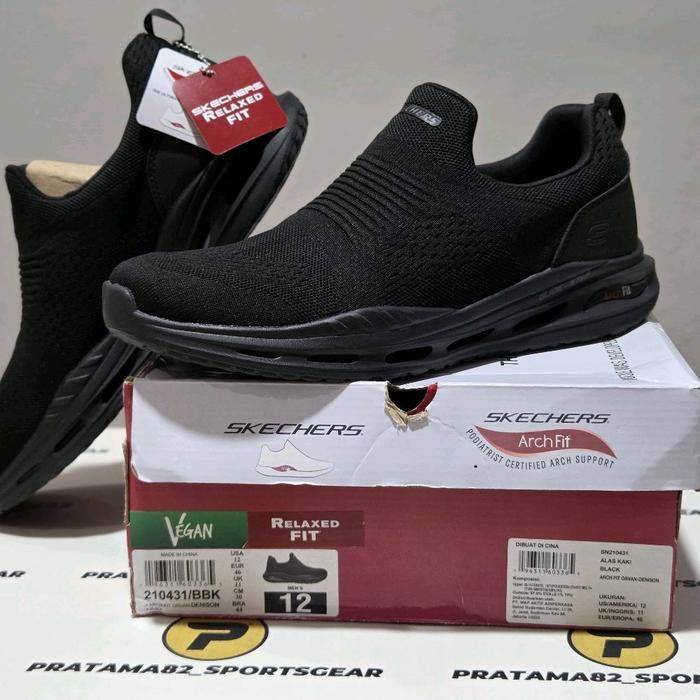 SIZE 46 ( 30 CM ) - ORIGINAL ASLI SKECHERS ARCH FIT GLIDE STEP ORVAN DENISON KNIT SLIP-ON SEPATU PRI