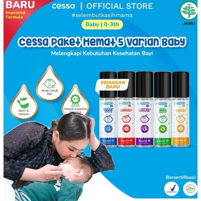 Cessa baby oil essensial oil cessa Baby 0-3 tahun Fever Drop Cough n Flu Lenire Bugs Away dan