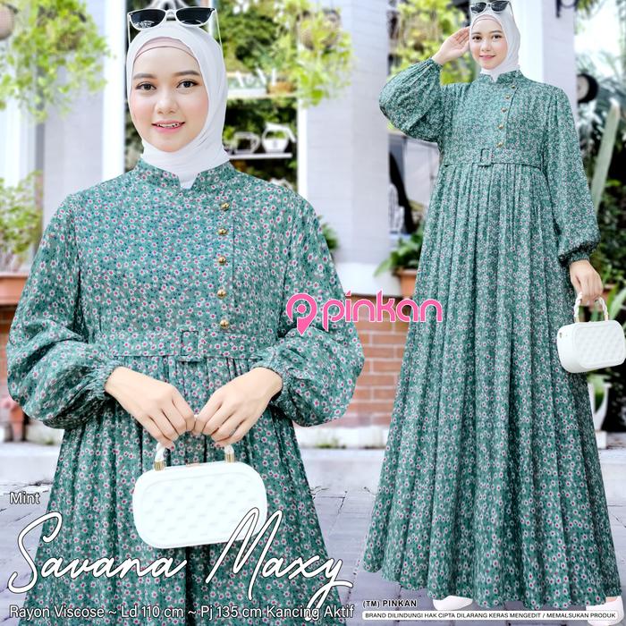 SAVANA MAXY JUMBO MOTIF BUNGA BAHAN RAYON VISCOUSE PREMIUM ADEM TEBAL HALUS NYAMAN GAMIS JUMBO WANIT